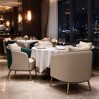 Meubles de restaurant sur mesure de luxe, chaise de restaurant en cuir PU, salon d'hôtel, restaurant d'hôtel, design complet pour projet commercial