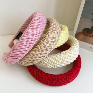 Diademas de Moda Otoño-Invierno para Mujer, Lisas, Anchas, Gruesas, de Esponja, Tejidas <span class=keywords><strong>y</strong></span> Trenzadas - Product Image 2