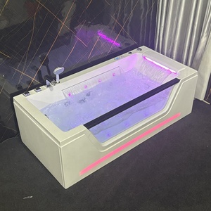 Bañera <span class=keywords><strong>de</strong></span> Hidromasaje Acrílica Blanca <span class=keywords><strong>de</strong></span> Lujo, Independiente, con Luces LED y Cascadas, para Hotel o Villa - Product Image 6