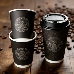 Vasos de Cartón Impresos Personalizados, Vasos Desechables de Papel con Tapa, Vaso de Pared Simple para Café, Té de Burbujas y Bebidas Calientes - Product Image 2