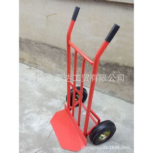 Chariot à outils manuel HT1889 à 2 roues en acier rouge, chariot d'entrepôt industriel durable - Product Image 3