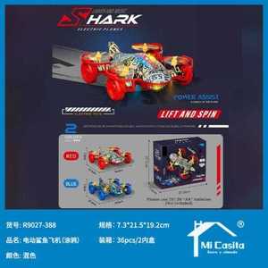 Stile Graffiti elettrico squalo aereo giocattolo programmabile rosso e blu 36 pezzi Per scatola batterie non incluse - Product Image 1