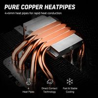 ARGB CPU Air Cooler 6 Heatpipes PWM Fluid Bearing Tower Heatsink Plastic for Intel LGA1700/1200 AM5/AM4 Gaming Computer Case