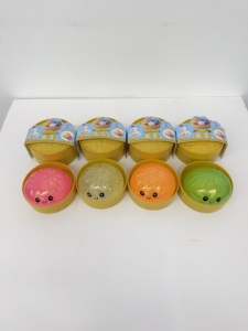 Balles anti-stress souples et moelleuses en forme de boulette de pâte (bao bun) avec paillettes, 8,5 cm, en TPE/Silicone, jouets de décompression à presser, panier vapeur - Product Image 4