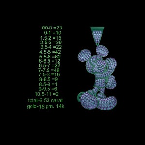จี้รูปตัวการ์ตูนดีไซน์เนอร์ เงินแท้ 925 ประดับเพชร VVS-VS CVD Lab Grown คุณภาพพรีเมียม - Product Image 5