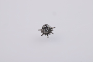<span class=keywords><strong>Piercing</strong></span> de Titanio G23 para Oreja, Nariz y Hélice, con Zirconia Central, Rosca Interna, Chapado en Oro Vintage de 18K, ASTM F136 - Product Image 3