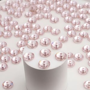 Perles de strass à coudre en résine époxy Rosaline 5 mm, à dos plat et trou central, pour la confection de bijoux et de pendentifs médaillons - Product Image 1