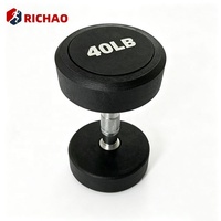 Haltères commerciaux personnalisés en fonte, équipement de fitness, poids libres, revêtement caoutchouc, 5lbs - 100lbs, haltères ronds pour salle de sport