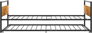 Estructura de <span class=keywords><strong>cama</strong></span> de metal moderna Cabecero de MDF con base de <span class=keywords><strong>cama</strong></span> <span class=keywords><strong>nido</strong></span> extraíble separada Dormitorio Hotel Apartamento Villa Sótano - Product Image 5