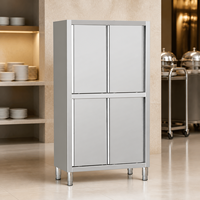 Armoire murale en acier inoxydable à double porte pour restaurant, hôtel, cuisine et service de traiteur