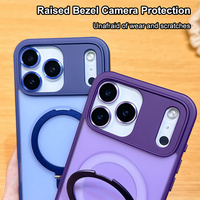 Coque de téléphone antichoc en TPU souple magnétique mat avec support anneau et protection d'objectif pour iPhone 18 Pro Max Samsung S26 Ultra