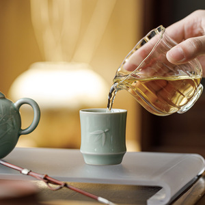 Guanlan Banana Moonlight Ceramic <b>Teacup</b> Cylinder Porcelain Tasting Cup For Home Use Afternoon Tea New Chinese Style - Product Image 3