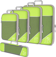 Organiseurs de voyage compressibles, lot de 5 pièces, grande capacité, imperméables, sacs de rangement multifonctionnels pour la famille, cubes de rangement pour les voyages