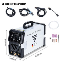 Soldadora de Plasma y MMA de Pulso AC/DC de Marca Europea, 110/220V, Multifunción, con Pantalla Digital LED, Modelo STAHL WERK TIG200P