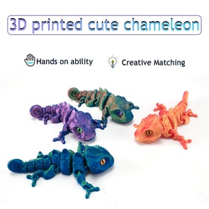 Juguete de Camaleón Impreso en 3D con Ensamblaje Personalizado, Articulaciones Giratorias, Diseño Móvil, Adorno Educativo con Temática de Animales - Product Image 2