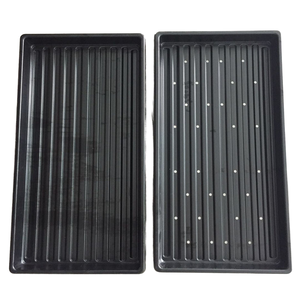 Disesuaikan sekali pakai 1.2mm tebal PS plastik hitam biji datar pertumbuhan rumah kaca nampan tanam dengan lubang - Product Image 2