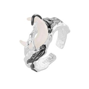 Mei lungo JZ600 gioielli in argento di fascia alta minimalista S925 placcato sole luna stella anello in argento puro zircone di fabbrica di nicchia di colore - Product Image 5