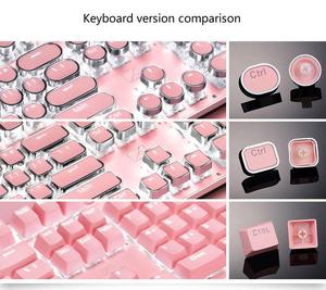 Bàn phím chơi game chìa khóa tròn dễ thương màu Hồng Cô Gái retro công nghệ mới x9vr Son môi thực sự Bàn phím cơ - Product Image 6