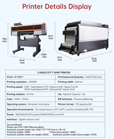 Printer Inkjet DTF Qinyu Otomatis Baru 60cm Dual Head I3200 dengan Tinta Berbasis Air untuk Pencetakan Film PET dan Kaos