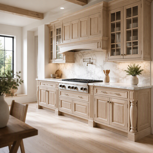 Mobili da <span class=keywords><strong>Cucina</strong></span> Modulari Personalizzati in Legno Massello di Rovere Bianco, Stile Shaker Laccato con Piano in Solid Surface - Product Image 3