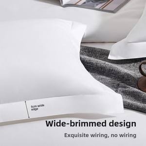 80s Hôtel-Style Blanc Pur Coton <span class=keywords><strong>Taie</strong></span> D'oreiller Tissé Linge De Lit avec <span class=keywords><strong>Volant</strong></span> Bord Enveloppe Couverture Solide Motif pour Usage Domestique - Product Image 5