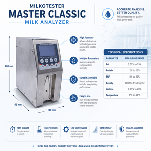 เครื่องวิเคราะห์นม Milkotester CLASSIC รุ่นซีรีส์นี้เป็นอุปกรณ์คุณภาพสูงสำหรับการวัดค่าสารสำคัญในนม 9 ชนิด - Product Image 5