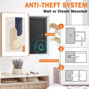 Security Electronic Steel Household Safe <b>Box</b> with Key <b>Lock</b> Fireproof Alarm System for Home Storage - Product Image 6
