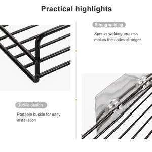 Drop Shipping in <span class=keywords><strong>ferro</strong></span> <span class=keywords><strong>battuto</strong></span> mensola da bagno a parete con supporto quadrato gratuito - Product Image 3