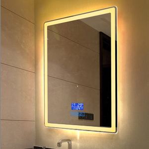 Modern lüks LED banyo aynası korkak dikdörtgen ışıklı soyunma odası oteller için gümüş ayna - Product Image 2