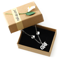 Colliers tendance en argent avec fermoir pour couple collier personnalisé en acier inoxydable serti avec boîte