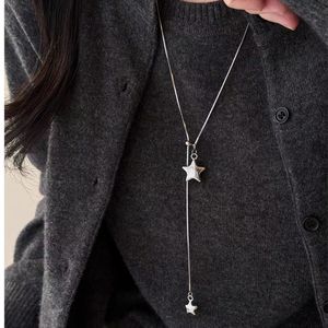 Star Pull-out Necklace For Women Long Adjustable Sweater Chain Tibetan Silver Pendant Daily Wear Gift Fashion Accessory - Product Image 5