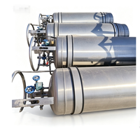 Réservoir Dewar industriel vertical en acier inoxydable soudé, isolé, automatique, pour oxygène liquide, azote, argon, CO2, 175L, 195L, 210L