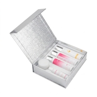 Boîte cadeau cosmétique de luxe en argent, coffret cadeau pour soins de la peau et parfums, emballage écologique en papier rigide avec fermeture magnétique