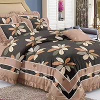 Ensemble de housse de couette de style vintage, de bonne qualité, 6 pièces, comprenant 1 housse de couette, 1 drap et 4 taies d'oreiller