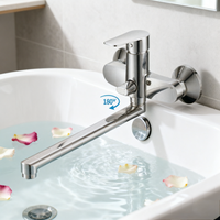 Robinet de baignoire au design minimaliste moderne avec corps en alliage de zinc et noyau en céramique, idéal pour les salles de bain d'hôtels et d'appartements
