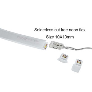 ไฟ LED แบบยืดหยุ่นขนาด 10x10 มม. ไม่ต้องบัดกรี ตัดได้ตามต้องการ สำหรับตู้โชว์ 24V แถบซิลิโคนบางเฉียบ ไฟนีออนสำหรับติดใต้ตู้โชว์ - Product Image 1