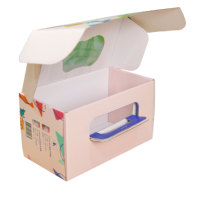Boîte de boulangerie pour emballage de biscuits avec poignée et fenêtre, boîtes à biscuits personnalisées en carton pour emballage de biscuits