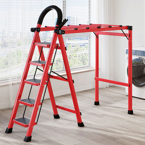 Escalera Plegable Multifuncional de 3.9 pies con Perchero, Diseño Reforzado y Ensanchado para el Hogar - Product Image 1