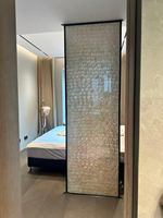 Puerta de Baño de Aluminio de Alta Resistencia con Acabado Resistente al Agua, Decorativa, en Forma de Concha, Estilo Francés Premium