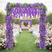 Rangkaian Bunga Wisteria Buatan dari Sutra, Tahan Air, Ringan, untuk Dekorasi Rumah, Taman, Gapura Pernikahan, Wisuda, Pesta Natal