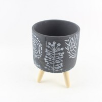 Pot de fleur de girafe de conception américaine coréenne africaine Jardinière en ciment avec girafe complexe et motif floral
