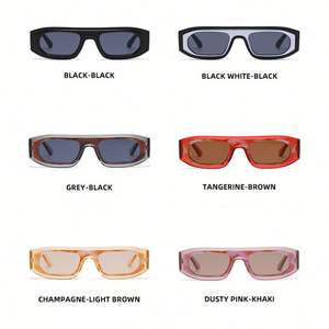 Gafas de Sol Personalizadas con Logotipo, Diseño Vintage 2025, Doble Color, Polígono, UV400, Montura Pequeña, Rectangulares, para Mujer - Product Image 5