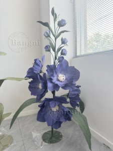 Fleurs artificielles coquelicot Rose papier fleurs mariage décoration Festival fournitures fête centre commercial Photo accessoires vitrine - Product Image 6