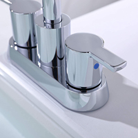 Grifo mezclador de lavabo cromado personalizado con 2 manijas, grifo de baño RV