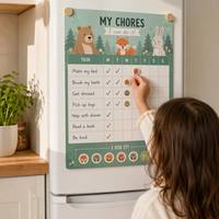 Tableau de tâches magnétique personnalisé pour enfants, ensemble de magnets réutilisables pour récompenses comportementales avec autocollants de tâches et suivi quotidien