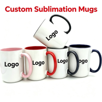 Mug en céramique de porcelaine personnalisé bicolore 15oz, pour sublimation, utilisation en fête, sans BPA, réutilisable, compatible micro-ondes et lave-vaisselle, vente en gros