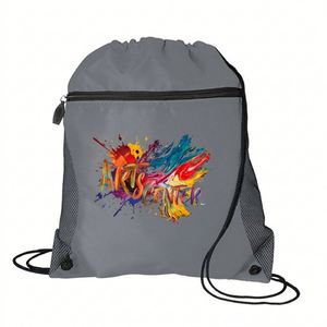 Custom Logo Personalized Promotional Gym Waterproof Unisex Draw String <b>Backpack</b> Zipper Nylon Sports Polyester - Product Image 4