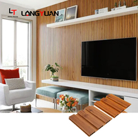 Panneau mural en PVC pour décoration intérieure, écologique, panneau mural en composite bois-plastique WPC, grain de bois, panneau mural rainuré pour revêtement