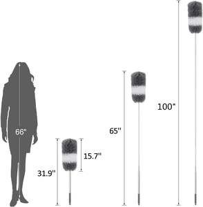 <span class=keywords><strong>Plumeau</strong></span> en <span class=keywords><strong>microfibre</strong></span> à mât extensible de 100 ''<span class=keywords><strong>plumeau</strong></span> télescopique à tête pliable pour ventilateur de plafond meubles plumeaux légers - Product Image 3