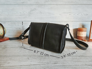 Handmade Leather Crossbody Bag Personalized <b>Small</b> <b>Purse</b> Cute Black Shoulder Handbag for <b>Women</b> Gift Travel Casual Everyday - Product Image 2